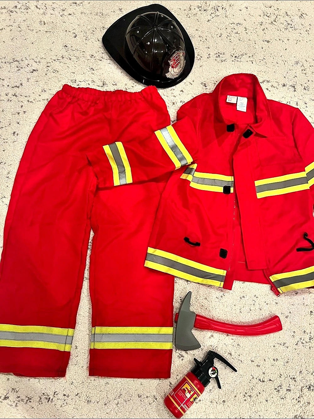 Kids Firefighter Costume Red & Yellow